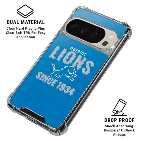 NFL Detroit Lions Helmet Pixel 9/9 Pro Clear Case